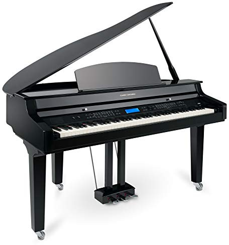 Classic Cantabile GP-A 810 Piano Digital (88 teclas con mecanismo de martillo, sensor triple, 1200 voces, 270 estilos, Bluetooth, 38 efectos, simulación de amortiguador, 3 pedales) negro brillo alto