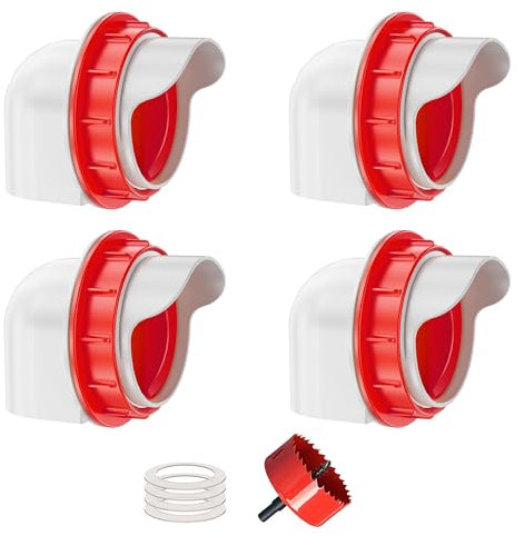 ZenxyHoC DIY Futterspender Hühner Ohne Abfall 4 Stück, Futterautomat Hühner, Hühnerfutterautomaten Zubehör für Eimer Kiste