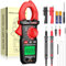 CAMWAY Pinza Amperimétrica digital TRMS 600A AC Corriente AC/DC Voltaje NCV Continuidad Resistencia Capacitancia Temperatura Diodo Test,4000cuentas,LCD retroiluminada