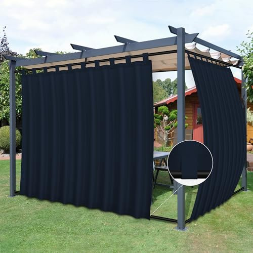 Easy-Going Outdoor Patio Curtains 2 Panels, 110x84 inch, Navy