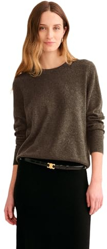 Women's Original Cashmere Crewneck Sweater (US, Alpha, Small, Regular, Regular, Olive)