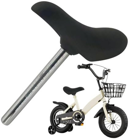 Kinderfahrradsitz,Kinderfahrradsattel,PU-Sitzkissen Reitersattel - Sattelstütze integrierter weicher PU-Ersatzsitz für Kinder, Mädchen, alle Kinderfahrräder