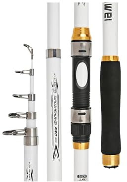 QXYOGO Angelrute,Teleskoprute Tragbare Angelrute aus Kohlefaser, 3,6 m, 3,0 m, 2,7 m, 2,4 m, 2,1 m, ultrahartes Fiberglas, Lange Distanz, Werfen auf das Casting(3.0 m)