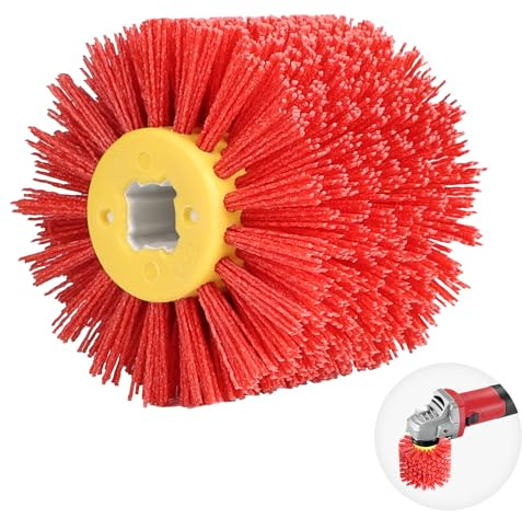EXLECO Spazzola in nylon #120, grana per macchina di rasatura φ19 mm, spazzola a setole satinate, ruota estrattore, spazzola per lucidatura, rullo abrasivo, rullo per la lavorazione del legno