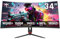 KTC 34 Inch Curved Ultrawide Monitor, UWQHD (3440 x 1440) 180Hz Gaming Monitor, G-Sync, FreeSync, 21:9 VA Panel 1500R, 1ms MPRT, HDR10, 2 x DP 1.4 (180Hz), 2 x HDMI 2.1(100Hz), H34S18S