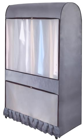 JSFYJZYZ Fundas Ropa Armario Perchero Grande Funda Ropa con Tapa Perchero Funda Burro Ropa con Tapa Inferior Cerrada(Gray,100x150x50cm/39x59x19in)