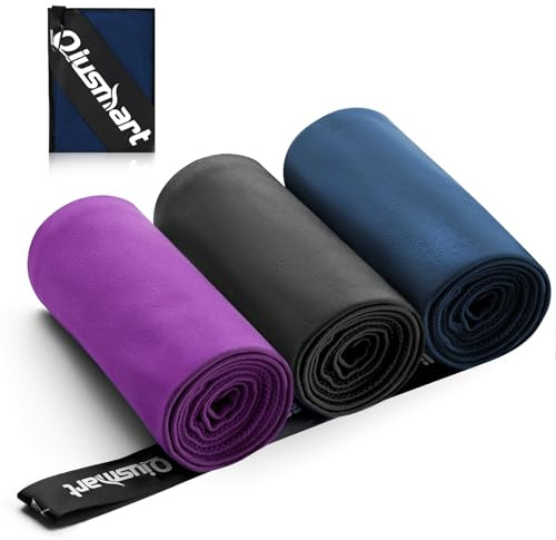 Set di asciugamani in microfibra 3 pezzi (40*80 cm): Asciugamano sportivo in microfibra ad asciugatura rapida e compatto, per asciugamano da viaggio, da bagno, fitness, da spiaggia e asciugamani