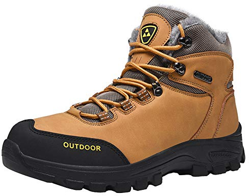 Botas De Invierno Hombre Botas De Nieve Impermeables Botas De Senderismo Cálidas Botas De Trekking Antideslizantes Caqui 41
