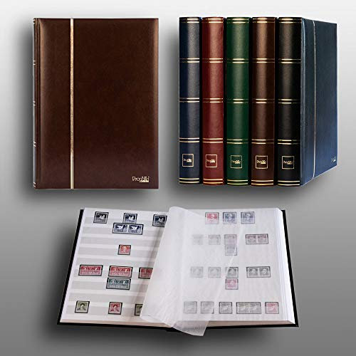 Prophila stockbook stamp album (new) 60 white sides, padded brown cover