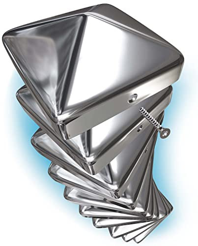 TOOLCORE® 10x Pfostenkappen 7x7cm Edelstahl [Perfekter Schutz] inkl. Edelstahl Schrauben - Rostfreie Abdeckkappen für Zaunpfosten Kappen für Holzpfosten, massive Pfostenabdeckung