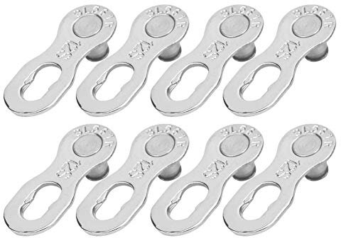 Fahrradkettenglied, 4 Paar Fahrrad Missing Link Fahrrad Stahl 12-Fach Kettenglied Schnellverschluss Kettenverbinder für Mountainbike und Rennrad (Silber)