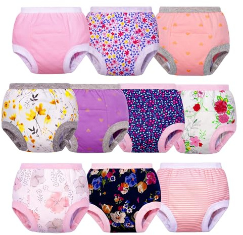BIG ELEPHANT Baby Girls Training Underwear, Toddler Cotton Potty Training Pants Soft Absorbent, 2T