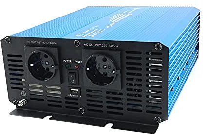 solartronics Spannungswandler TS2000 24V 2000/4000 Watt Reiner Sinus blau Solar Inverter Wechselrichter Umrichter USB AC Steckdose