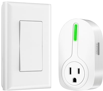 K KASONIC - Wireless Remote Control Outlet, Indoor Remote Light Switch for Plug in Lamp, Small Electrical Appliance up to 100 Feet Away, 10A/1200W Wall Outlet Plug Kit