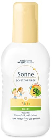 Sonne Schutz & Pflege KIDS LSF 50+ Pumpspray - für empfindliche Kinderhaut - wasserfestes Spray - für Gesicht & Körper - zieht schnell ein - von medipharma cosmetics - 200ml
