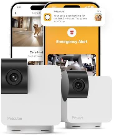 Petcube Cam 360 The Pack of 2 Camera | Ultimate Interactive WiFi Pet and Home Security Pan-Tilt Camera with Phone App, 1080p HD Video, 360° Rotation, Night Vision, Smart Alerts for Home Surveillance
