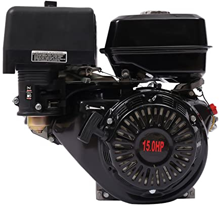 4-takts bensinmotor 15 hk kart motor 9,7 kW drivmotor gräsklippare snöslunga enkelcylinder luftkyld 27/2500 N.m/r/min, svart