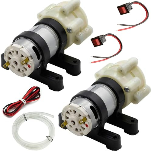 RUNCCI-YUN 2 st mini DC 6 V-12 V självprimerande luftpump för akvarium, membran elektrisk vattenpump för te-maskin, fisktank vattenkylning