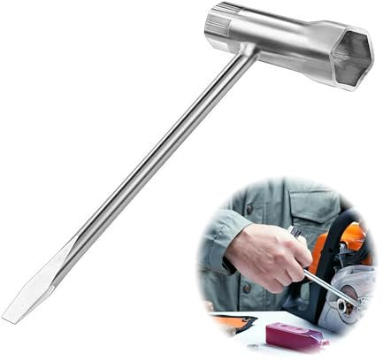 Zündkerzenschlüssel,Kombischlüssel,T Schraubenschlüssel,13 mm x 19 mm Zündkerzenschlüssel Rasenmäher+Schlitzschraubendreher,Kettensäge Zubehör,Zündkerzenschlüssel Für Die Meisten Kettensägentypen