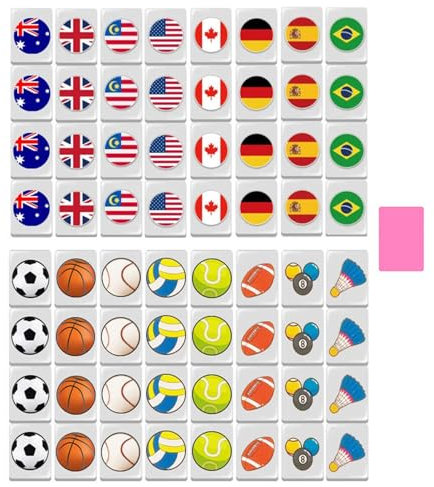 Seaside Game Mahjong Sets, Mahjong Spielset, 65 Fliesen Mahjong Sets, Seaside Escape Brettspiele, Seaside Escape Mit Strandmuster, Lustiges Interaktives, Mit Nationalflagge Und 65 Spielsteinen