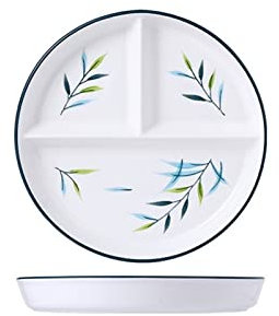 HJUGHPN Platos de distribución de platos de cerámica, juego de vajilla con compartimentos, plato de desayuno, plato de comedor para el hogar, taza de desayuno