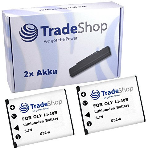 2X Trade-Shop Kamera Li-Ion Akku 3,7V kompatibel mit Kodak Friendly Zoom FZ51 FZ52 FZ53 / EasyShare M22 M52 M750 Mini Touch/PIXPRO FZ51, kompatibel mit Polaroid CTA-00730S
