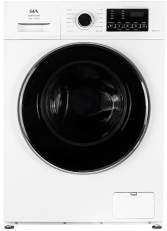 SIA SWM101400W Freestanding 10kg Washing Machine, 1400 RPM, 12 Programs, A Energy Rating, BLDC Inverter Motor, LED Display, 3-24hr Timer Delay, 2 Year Manufacturers Guarantee, White
