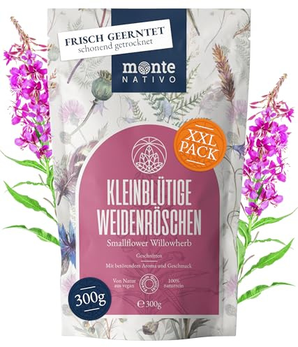 Thé d'Épilobe à petites fleurs Monte Nativo (300 g) – Tisane en vrac 100% naturelle et sans additifs – Thé aromatique pour une délicieuse infusion