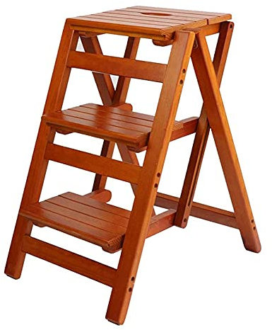 Escabeau pliable en bois massif pour la cuisine, siège de chaise multifonction portable avec housse de pied antidérapante, escabeau robuste pour un usage domestique