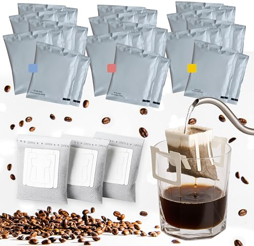 PROFISTA Wandora Kaffeset - 30 Bryggkaffepåsar med 100% malda Arabica-bönor, Perfekt Campingkaffe som Present till Kaffefantaster, Totalt 360g (Wandora Set)