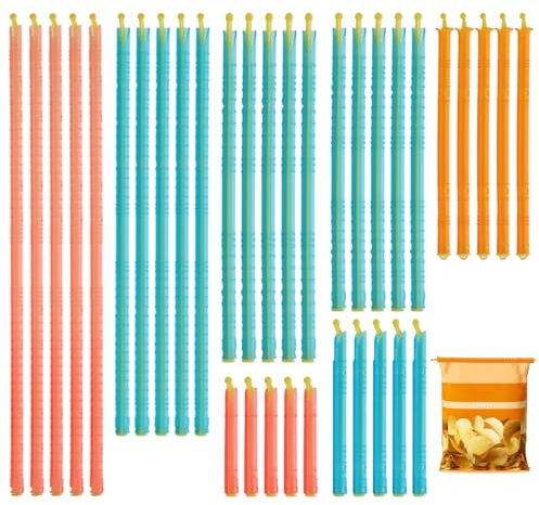 35 Stück Verschlussclips Für Beutel Tüten Verschluss Bag Closer 28.5/22.5/18.5/15/12/10/8x0.9cm, Tütenclips Wiederverwendbar, Bunte, Festigkeitssiegel, Die Aufbewahrung Von Lebensmitteln