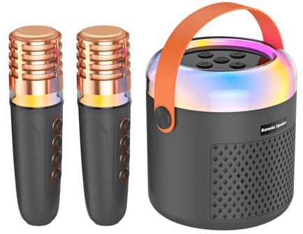 Yanayi Machine À Karaoké Portable,Boîte à Sons avec Lumières LED | Jouet Karaoké avec Microphone,pour Pratique De Chant, Maison, Voyage, Réunions Familiales, Classe, Anniversaire Et Fête