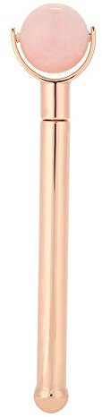 Jade Roller, 100% natürlicher Jade Gesichtsroller, Gesicht Auge Hals Haut Massagegerät für Anti-Aging, Falten, kein Quietschen(Natürlicher Rosenquarz)