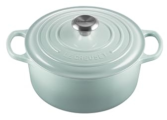 Le Creuset Signature Enamelled Cast Iron Round Casserole Dish With Lid, 24 cm, 4.2 Litres, Sea Salt