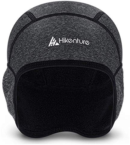 Hikenture Winter Skull Cap Helmet Liner, Thermal Cycling Cap Ski Hat for Men and Women, Cold Weather Running Beanie Fleece Bike Hat,Grey