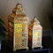 Vela Lanterns Lot de 2 lanternes à bougie style marocain Doré