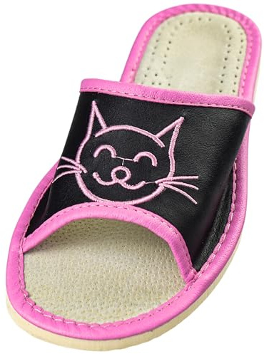 APREGGIO Zapatillas de cuero mujer bordado Blanco Marrón (36-41) | Cuero liso auténtico, suela de goma antideslizante, hechas a mano, ligero tacón de cuña, transpirables