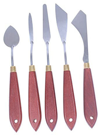 EXCEART Spatole Per Pittura Con Manico in Legno Lame in Acciaio Inossidabile Strumenti Per Miscelare Colori Forniture Per Pittura Olio