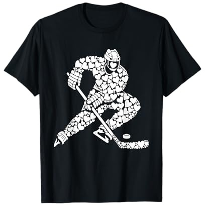 Jugador de hockey sobre hielo con corazones - Hockey Hombres Mujeres Niños Camiseta