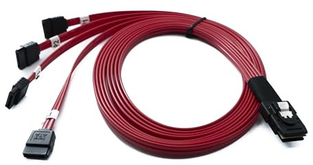 System-S SFF-8087 Cable 100cm Mini SAS 36 Pin to 4X SATA 7 Pin Adapter for RAID Hard Drive Motherboard