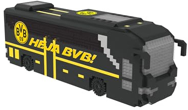 FOCO Offizielles Lizenzprodukt Borussia Dortmund BRXLZ 3D Bricks Fußballmannschaftsbus Konstruktionsspielzeug Model