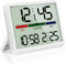 Vemfay Digitales Thermo-Hygrometer, LCD Thermometer Hygrometer Innen mit Raumklima-Indikator, Temperatur und Luftfeuchtigkeitsmesser mit Funkuhr und Datum für Raumklimakontrolle Klima Monitor