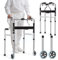 Brolteja Déambulateur Pliable,Hauteur réglable,Déambulateur pour personnes âgées,déambulateur Pliant avec Roues,Jusqu'à 180 kg,Cadre de Marche pour Personnes Âgées et Handicapées