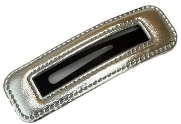 Silk Aura 5 stycken hårklämmor silver läder, Y2K hårsmycken för flickor & kvinnor, retro kvinnor silver läder hårklipp, halkfria hårklämmor set för föreställning, vardag och fest (olika former)