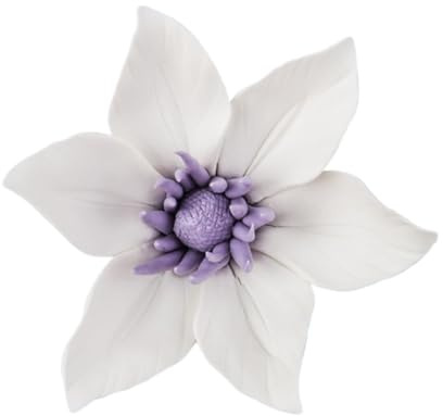 MOTHNUR Adorno De Pared De Flores 3d Clemátide Blanca Decorativa Grande Cerámica Artesanal Para Hogar Jardín Oficina Único