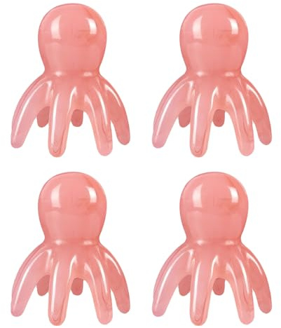 BCOATH 4pcs Octopus Massage Comb Scalp Massage Tool for Hair Care Portable Octopus Scalp Massager Brush Head for Deep Relaxation Spa Sessions