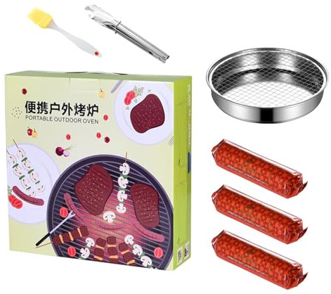 RASTKY Griglia per Barbecue Usa e Getta - Accensione Rapida, Design Senza Fumo con Antiscottatura - Griglia a Carbone Portatile Perfetta per Uso Esterno, Campeggio e Picnic (da 28 cm/11,0