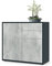 Vladon Sideboard Ben, Made in Germany, Kommode mit 2 Türen und 2 Schubladen, Schwarz matt/Beton Oxid-Optik (79 x 74 x 36 cm)