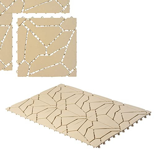 UPP Gartenplatten 30x30 cm Naturstein Optik | Wetterfester Kunststoff Bodenbelag | Klickfliesen für Balkon, Garten & Terrasse | einfach, schnell & praktisch verlegt | jederzeit erweiterbar | 6 Stück