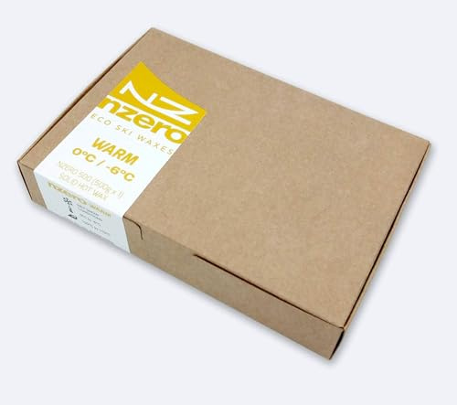 NZEROWAX - Bloque Cera Eco Cálida - Warm Yellow, 500g | Cera Vegetal Orgánica Condiciones Nieve Húmeda, 0ºC/-6ºC para Esquí, Snow